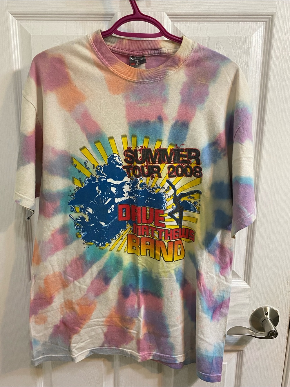Vintage 2008 Dave Matthews Band tour T-Shirt tie dye  Size Large Fandom Gift
